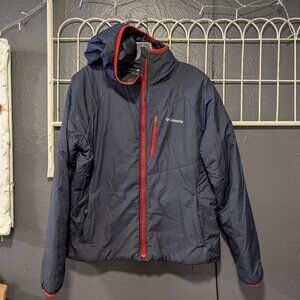 Size L Columbia Blue with Red Puffer Coat